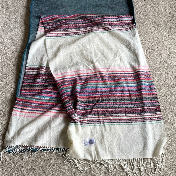 GAP Large Soft Cream Knit Fringe Scarf - Picture 3 of 5